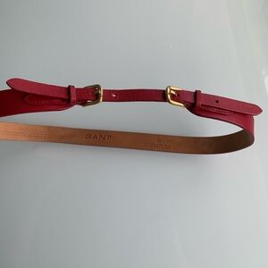 Gant Red Leather Belt with Gold